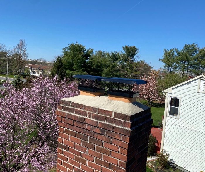 Chimney cap replacement project completed in New Jersey during spring season