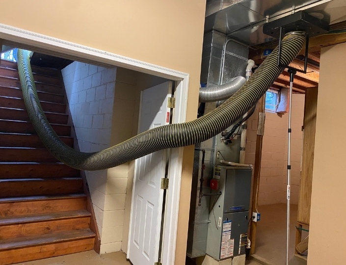 Professional air duct cleaning service in New Jersey during home maintenance to ensure indoor air quality
